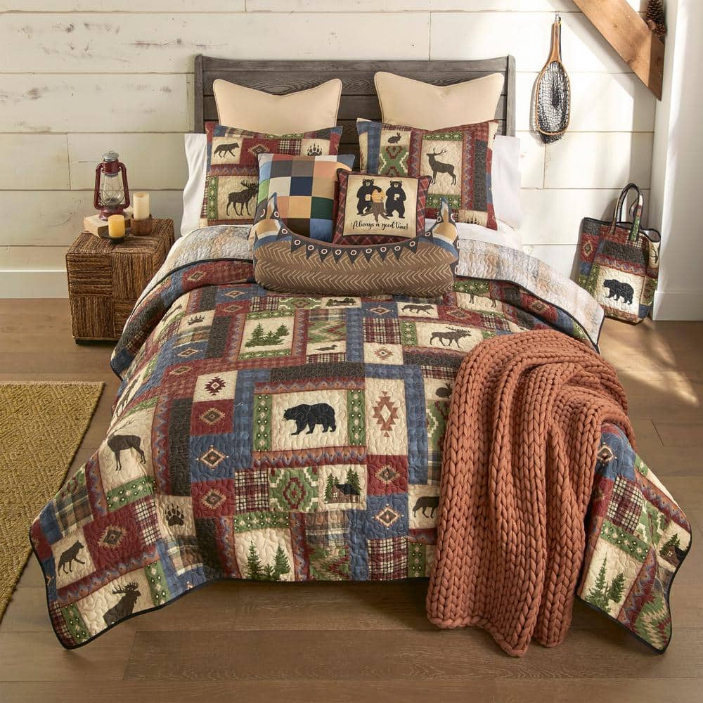 DONNA SHARP Forest Grove Multicolor 3-Piece Microfiber King Quilt Set  Y20467 - The Home Depot