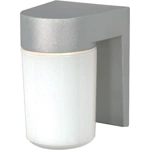 Nuvo Satin Aluminum Outdoor Hardwired Wall Lantern Sconce with No Bulbs Included