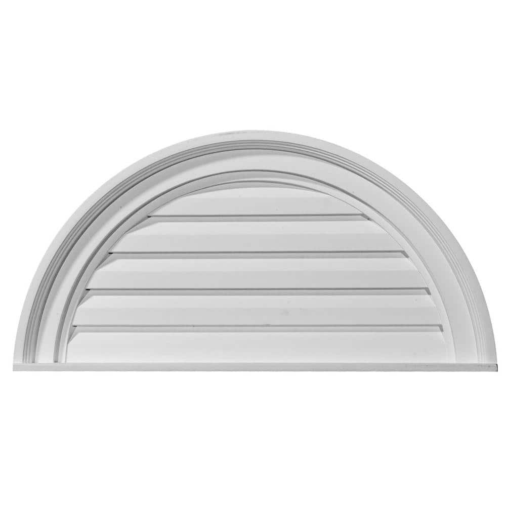 24 in in. x 12 in. Half Round Primed Polyurethane Paintable Gable Louver Vent Non-Functional price history on PriceWatchPro