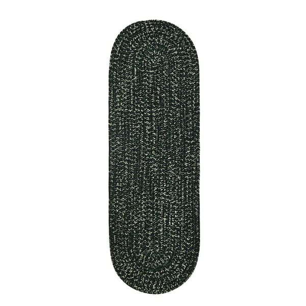 Better Trends Chenille Tweed Braid Collection Diluth & Emerald 24" x 72" Runner 100% Polyester Reversible Indoor Area Rug