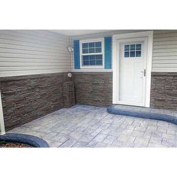 Stacked Stone Coffee 12 in. x 42 in. Faux Stone Siding Panel