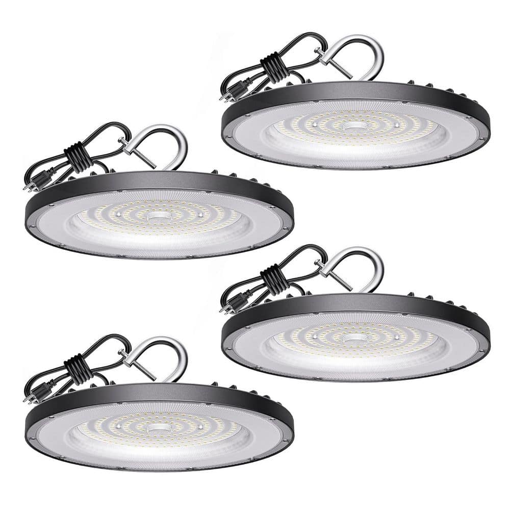 200-Watt Equivalent Integrated LED UFO High Bay Shop Lights IP65 Waterproof