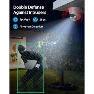 4K 8-Channel 5MP POE 2TB NVR Security Camera System with 8 Wired Outdoor Cameras, Smart Human and Car Detection