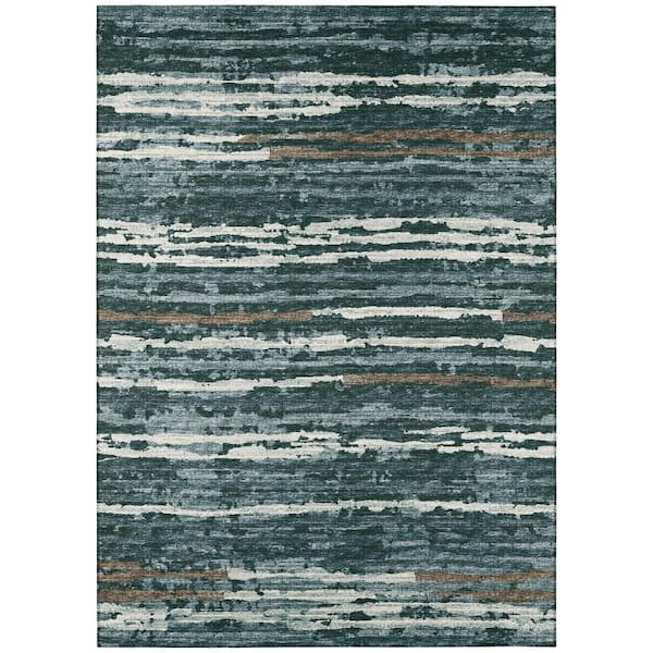 Addison Rugs Bravado Grey 10 ft. x 14 ft. Geometric Indoor/Outdoor Washable Area Rug