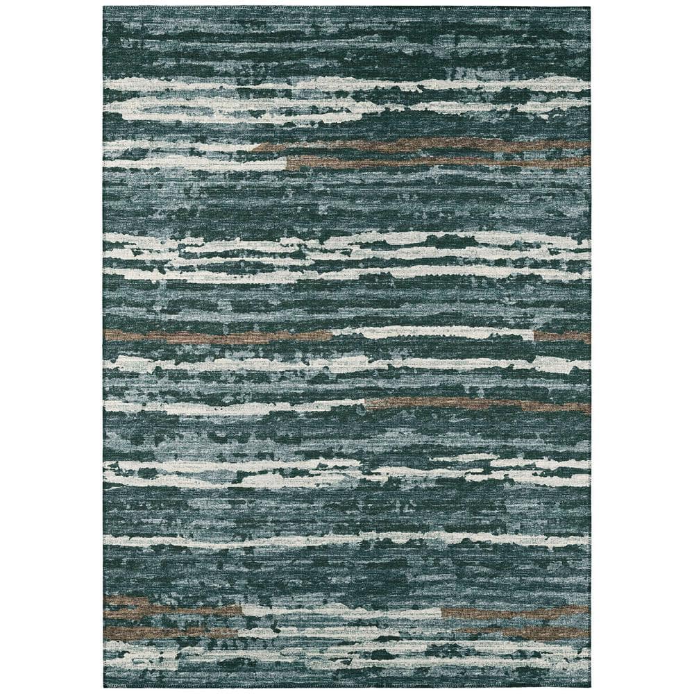 Bravado Grey 3 ft. x 5 ft. Geometric Indoor/Outdoor Washable Area Rug