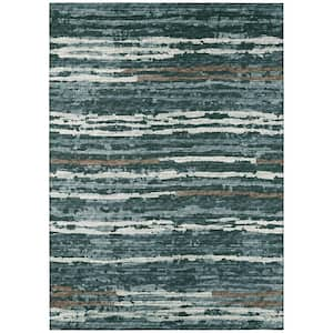 Bravado Grey 5 ft. x 7 ft. 6 in. Geometric Indoor/Outdoor Washable Area Rug