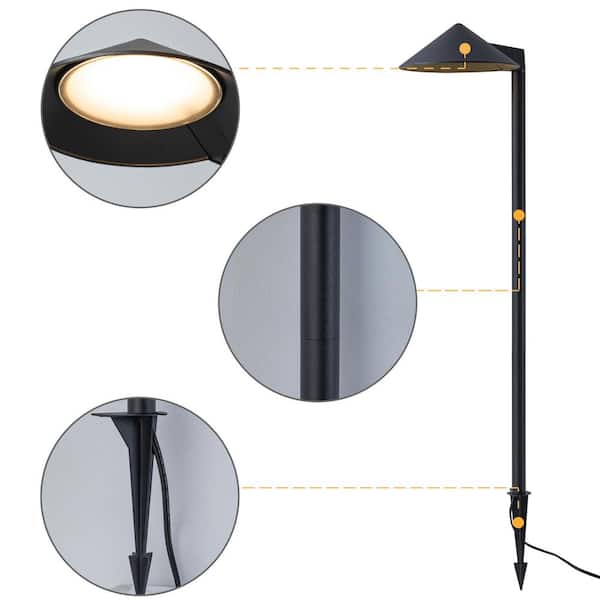 Laplusbelle 35 in. Low Voltage Black Aluminum Hardwired Integrated