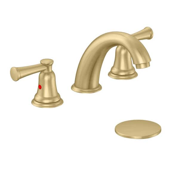 PRIVATE BRAND UNBRANDED Lisbon 8 in. Widespread 2-Handle Bathroom Faucet in Matte Gold