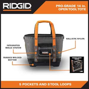 14 in. 5 Pocket Professional Grade Open Tool Tote