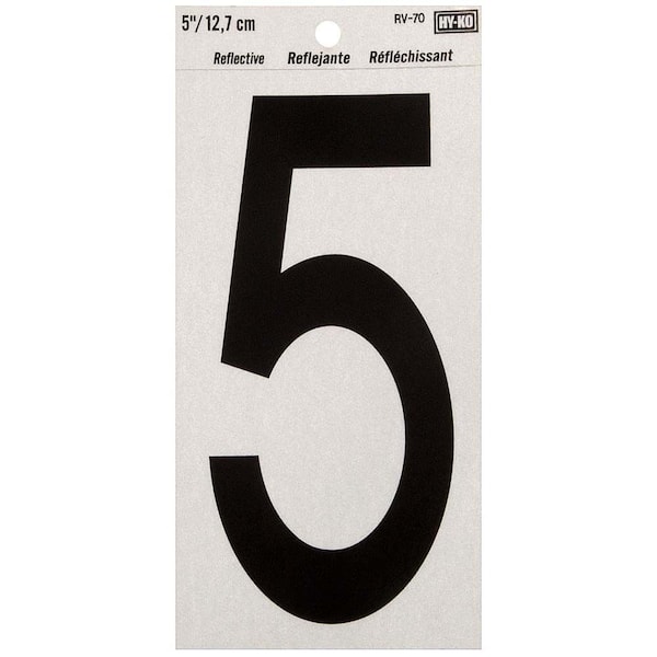 HY-KO 5 in. Vinyl Reflective Number 5