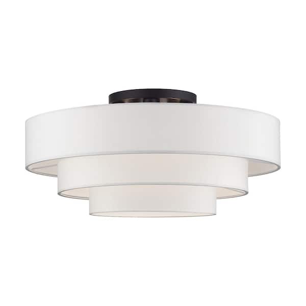 Livex Lighting Meridian 6 Light English Bronze Semi Flush