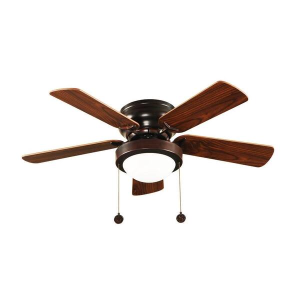 Hampton Bay Capri 36 in. Oil Rubbed Bronze Ceiling Fan with 5 Reversible MDF Blades and Single Frosted Twist Lock Glass