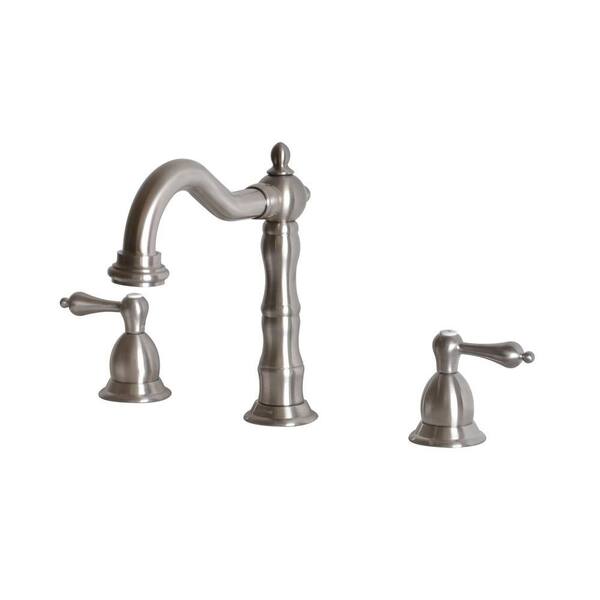 Belle Foret 2-Handle Deck-Mount Roman Tub Faucet in Stainless Steel