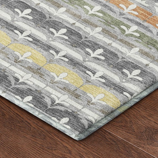 Mayfield Premium Machine Washable Abstract AMF2479 Gray 2 ft. x 3 ft. Accent Rug