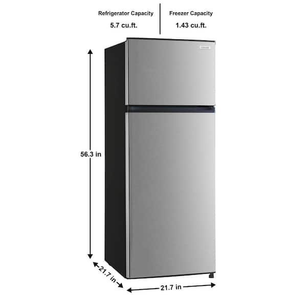 Galanz 10.0 cu. ft. Top Freezer Refrigerator with Dual Door, Frost Free in  Stainless Steel Look GLR10TS5F - The Home Depot