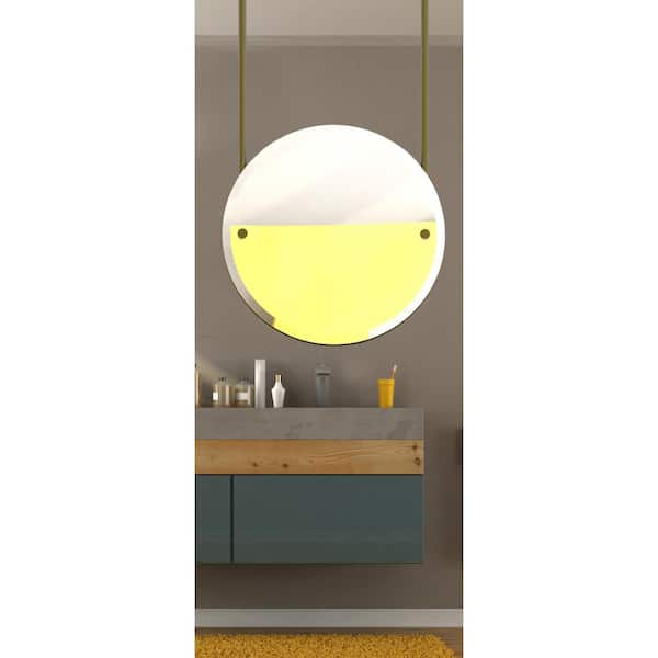Allied Brass Frameless Round Ceiling, Ceiling Mounted Vanity Mirror