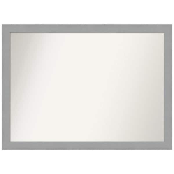 Amanti Art Brushed Nickel 41.5 in. W x 30.5 in. H Rectangle Non-Beveled Framed Wall Mirror in Silver