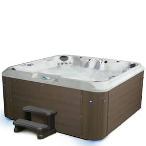 Amplified 7-Person 100-Jet 240-Volt Non-Lounger Hot Tub with Bluetooth Stereo and 3 Pumps