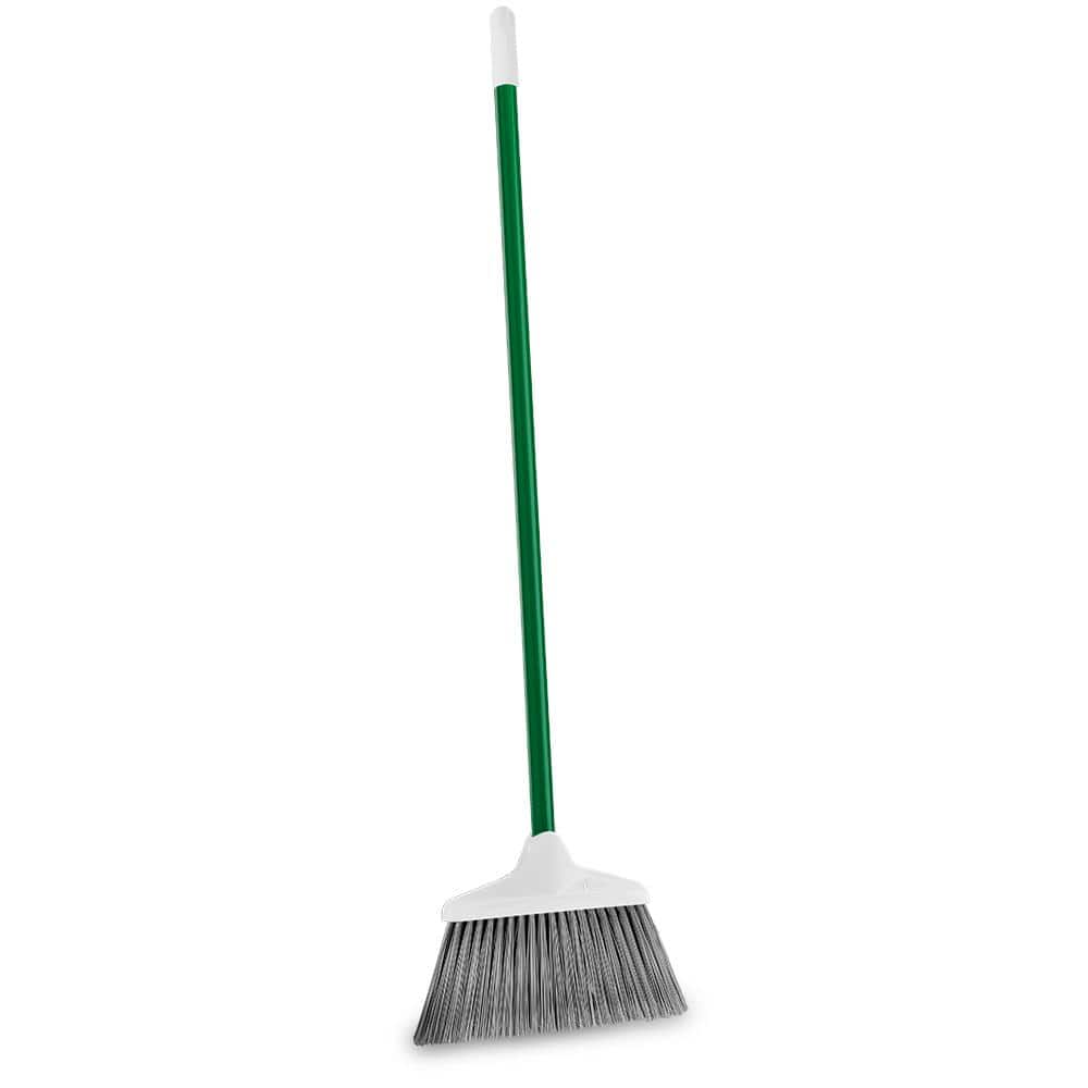 12-Inch Green Steel Upright Broom and Dustpan Set (2-Pack)