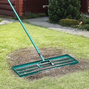 Lawn Leveling Rake 30 in. x 10 in. Level Lawn Tool Heavy-duty Lawn Leveler with 78 in. Steel Extended Handle Rake Suit