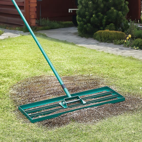 Lawn Leveling Rake 30 in. x 10 in. Level Lawn Tool Heavy-duty Lawn Leveler with 78 in. Steel Extended Handle Rake Suit