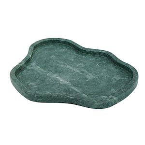 Marble Tray with Organic Design - 11"x7.5" - Teal