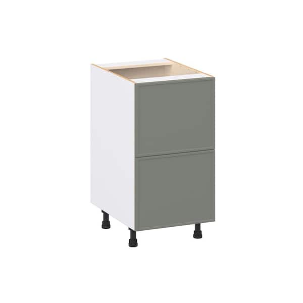 Fairview Moss Green Slim Shaker Assembled Base Kitchen Cabinet with 2 Drawers (18 in. W x 34.5 in. H x 24 in. D)