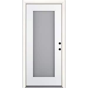 Smart Glass 36 in. x 80 in. Left Hand Inswing 1-Lite Smooth Unfinished Fiberglass Prehung Front Door