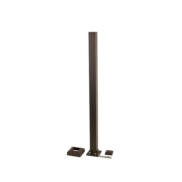WESTBURY 2 in. Bronze Fine Texture Aluminum C10-C80 47 in. Post Stair Kit (Includes Cap and Flair)