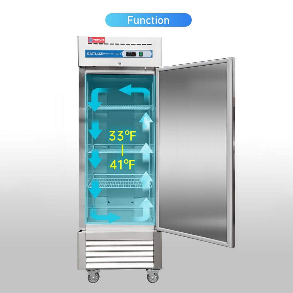 27" Stainless Steel Commercial Reach-In Refrigerator with Recessed Handle