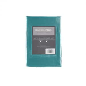 Satin 2-Piece Teal Microfiber King Luxury 2 PC Pillowcases