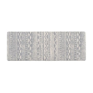 Gray Distressed Boho 18 in. x 47 in. Anti Fatigue Standing Mat