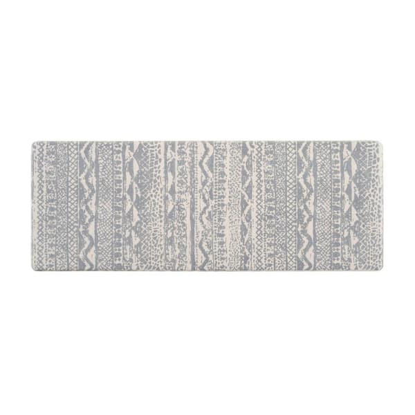 World Rug Gallery Gray Distressed Boho 18 in. x 47 in. Anti Fatigue Standing Mat