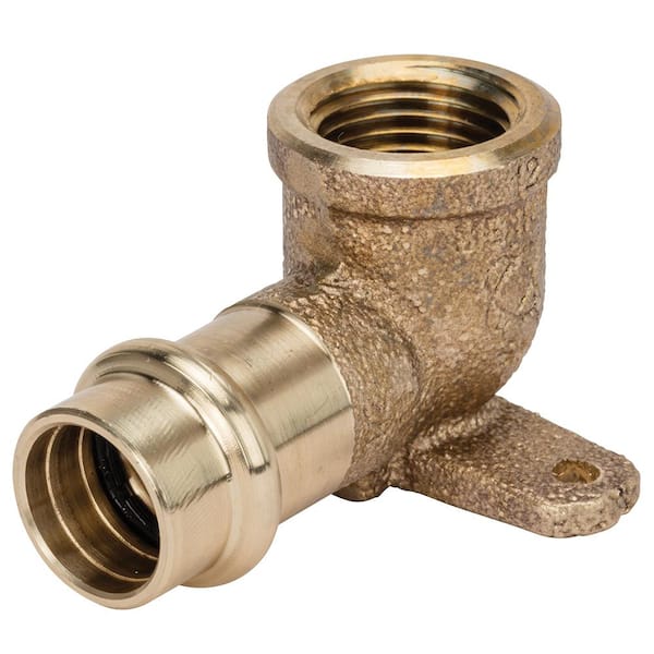 NIBCO 1/2 in. Brass Lead-Free 90-Degree Press x FNPT Drop Elbow