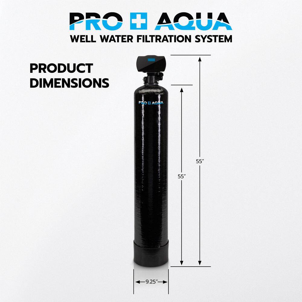 PRO+AQUA Heavy Duty Whole House Well Water Filtration System with Digital Valve