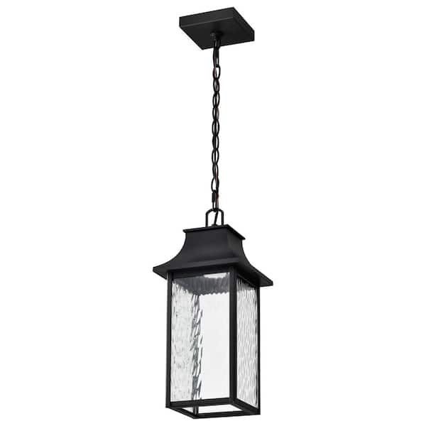 SATCO Austen 1-Light Matte Black LED Outdoor Pendant Light with Tunable White and SMART LED