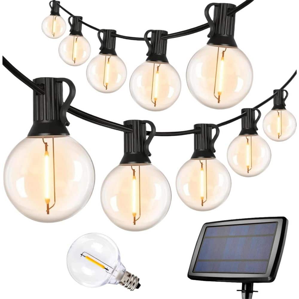 25-Light 50 ft. Outdoor Solar LED G40 Integrated LED Globe Shatterproof 2700K Patio Garden String-Light price history on PriceWatchPro