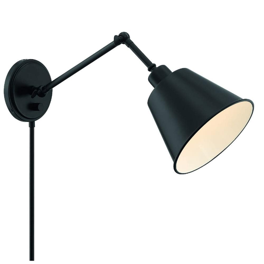 Mitchell Matte Black Steel Adjustable Arm Sconce