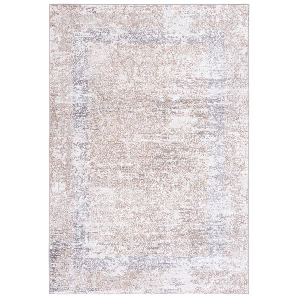 Amelia Abstract Beige & Gray 8' x 10' Synthetic Area Rug