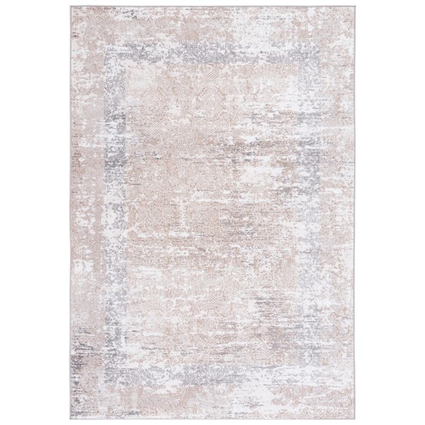 SAFAVIEH Amelia Beige/Gray 8 ft. x 10 ft. Damask Distressed Area Rug