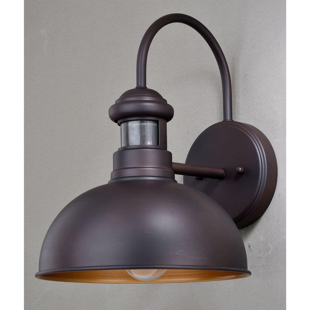 Franklin Bronze Dimmable Motion Sensor Outdoor Wall Light