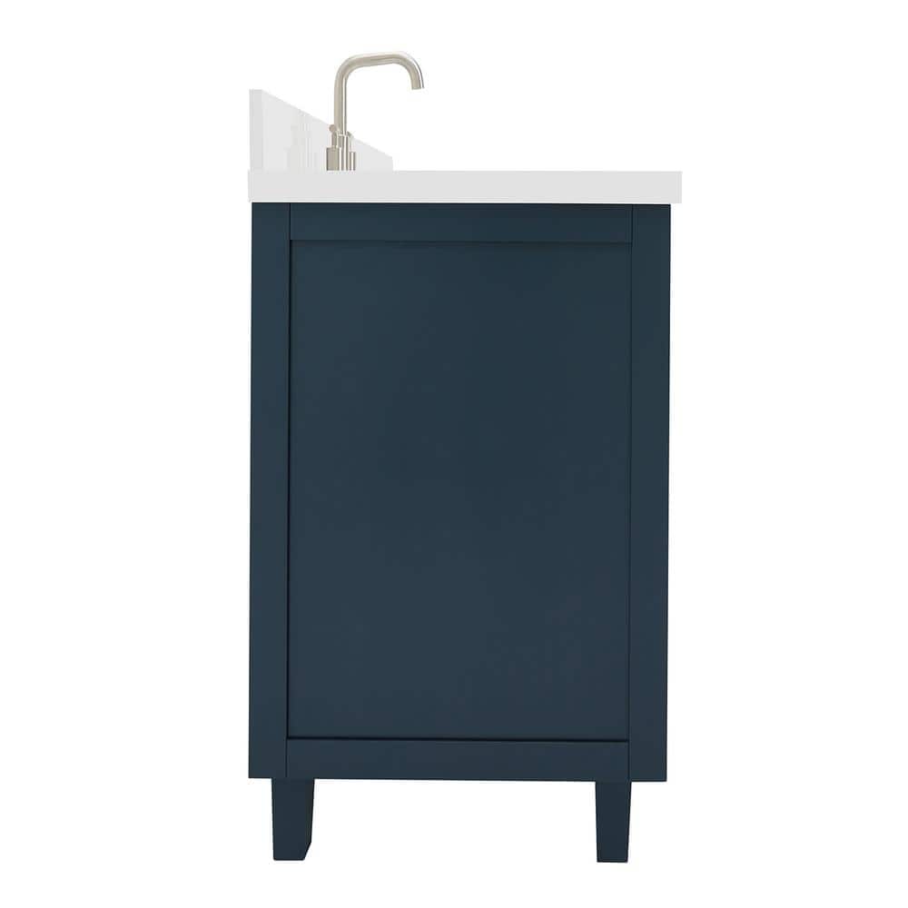 Midnight Blue 61" Single Sink Vanity with Quartz Top