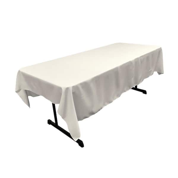 Polyester Poplin White 60 in. x 84 in. Rectangular Tablecloth