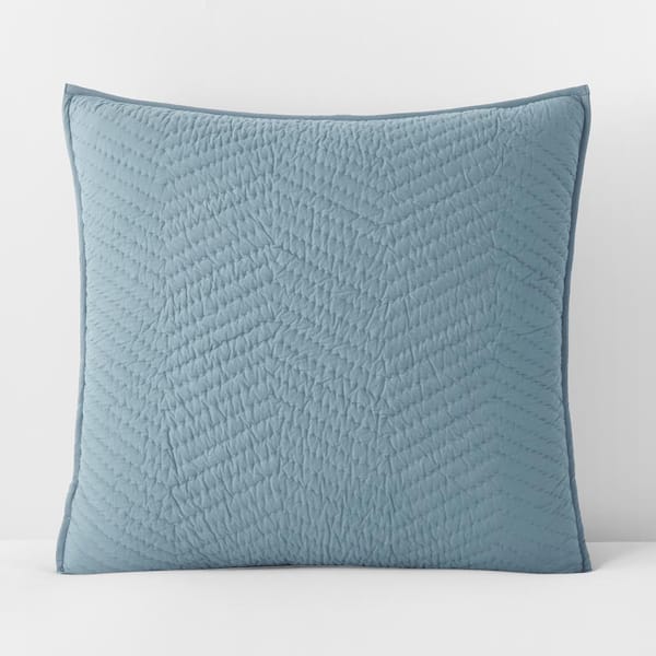 The Company Store Company Cotton Slate Blue Cotton Voile Euro Sham