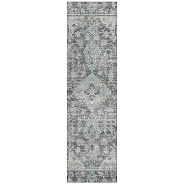 Chantille Machine Washable Indoor/Outdoor Abstract ACN3160 Gray 2 ft. x 7 ft. Runner Rug
