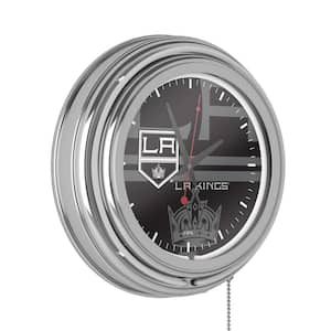 Los Angeles Kings White Watermark Lighted Analog Neon Clock