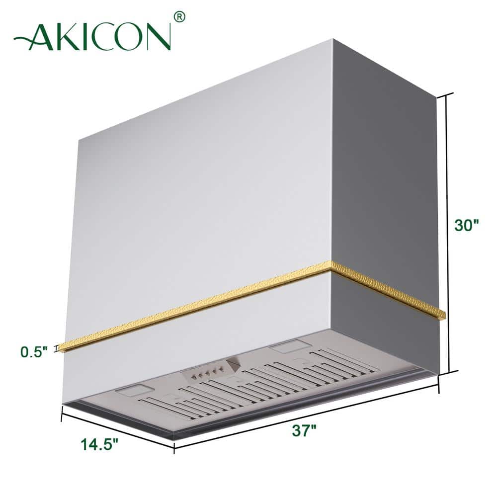 36" Stainless Steel and Gold Wall Mount Range Hood