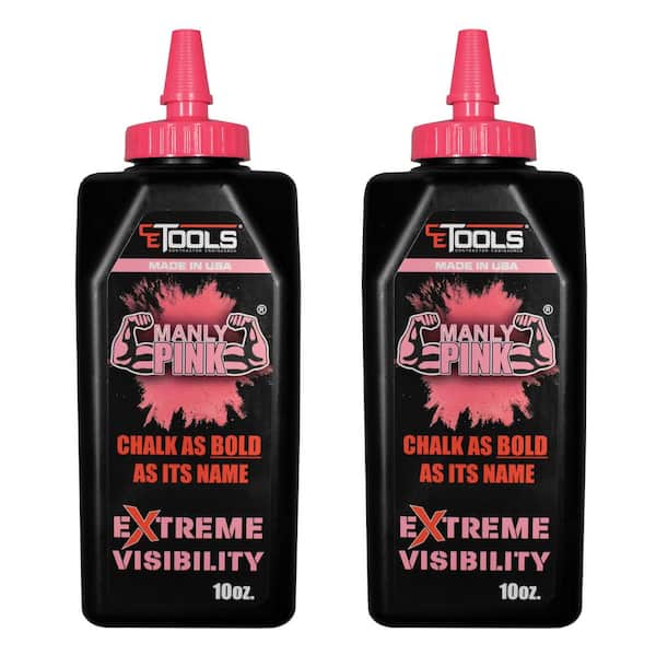 CE TOOLS Chalk Reel 10oz. Manly Pink Premium Hydrophobic Water Repellent Marking Chalk 2pk