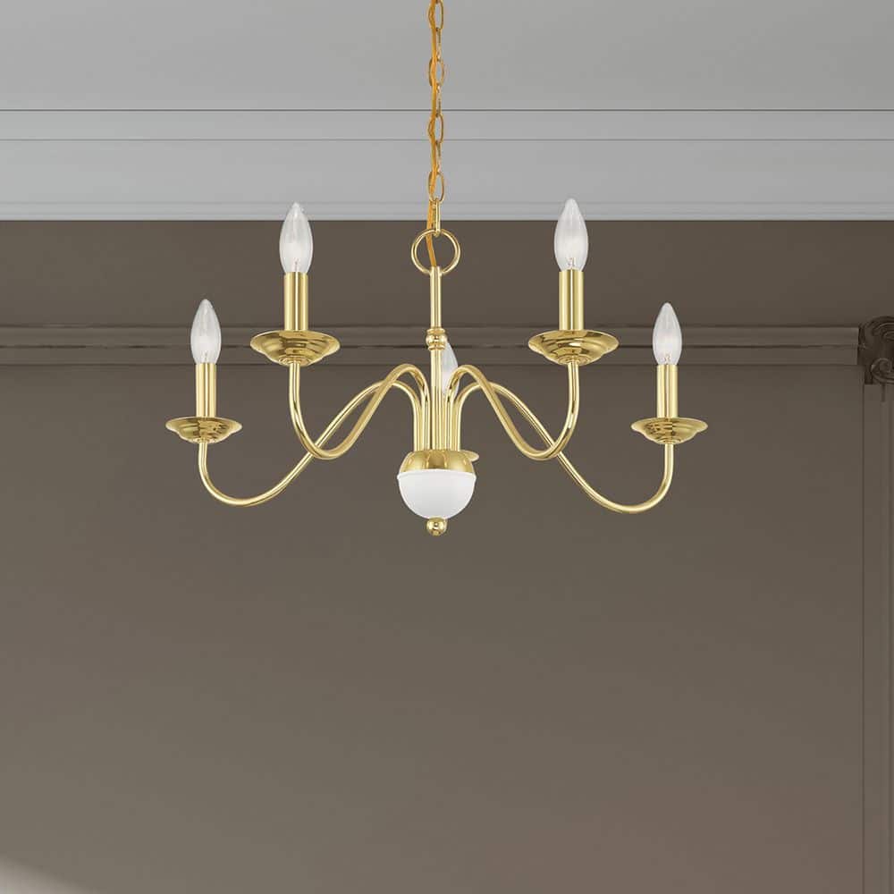 Riverview 5-Light Polished Brass Chandelier price history on PriceWatchPro