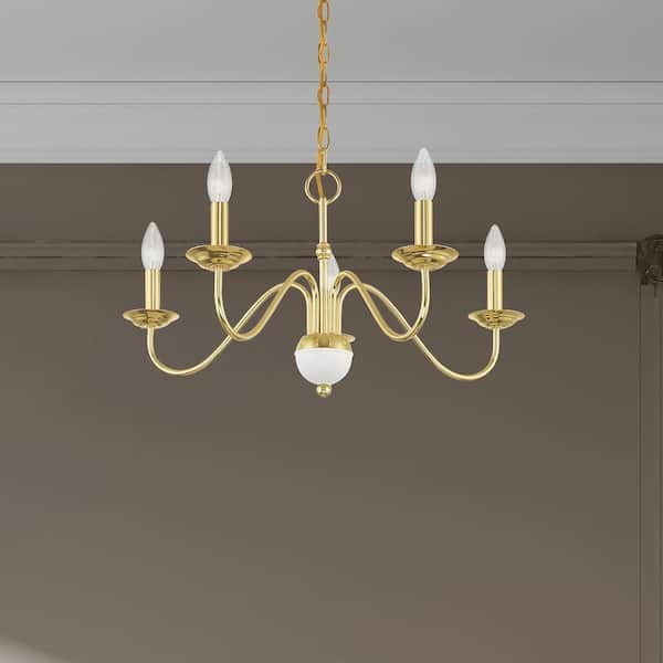 Riverview 5-Light Polished Brass Chandelier